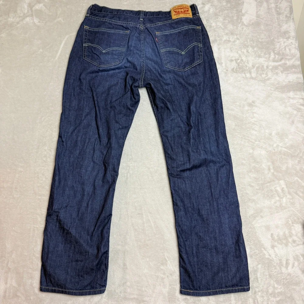 Levi's 514 Straight Fit Jeans Mens 36x30 Blue Dark Wash Denim Classic Preppy EUC